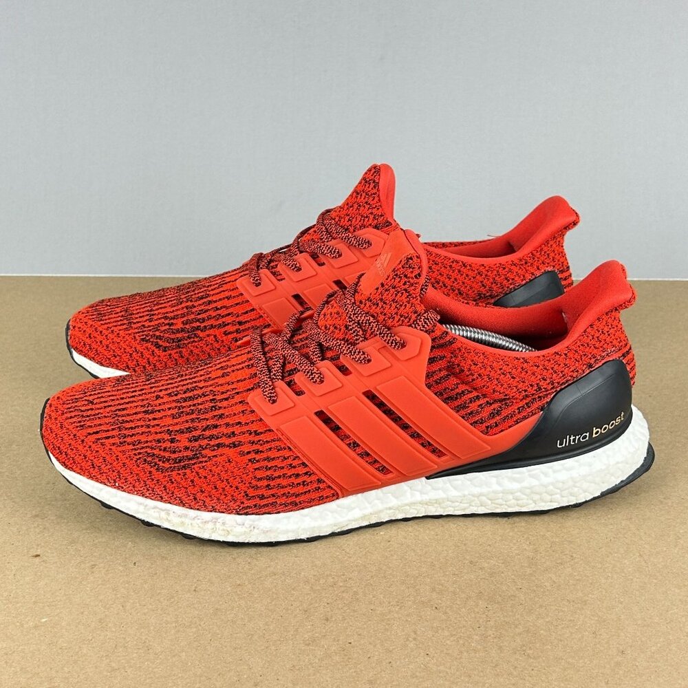 adidas Ultra Boost Red and Black Athletic Shoes